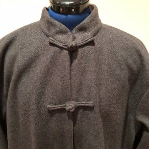 Miniye 2 in 1 Chinese Mandarin Collar Reversible Jacket Blazer XXL Gray + Brown.